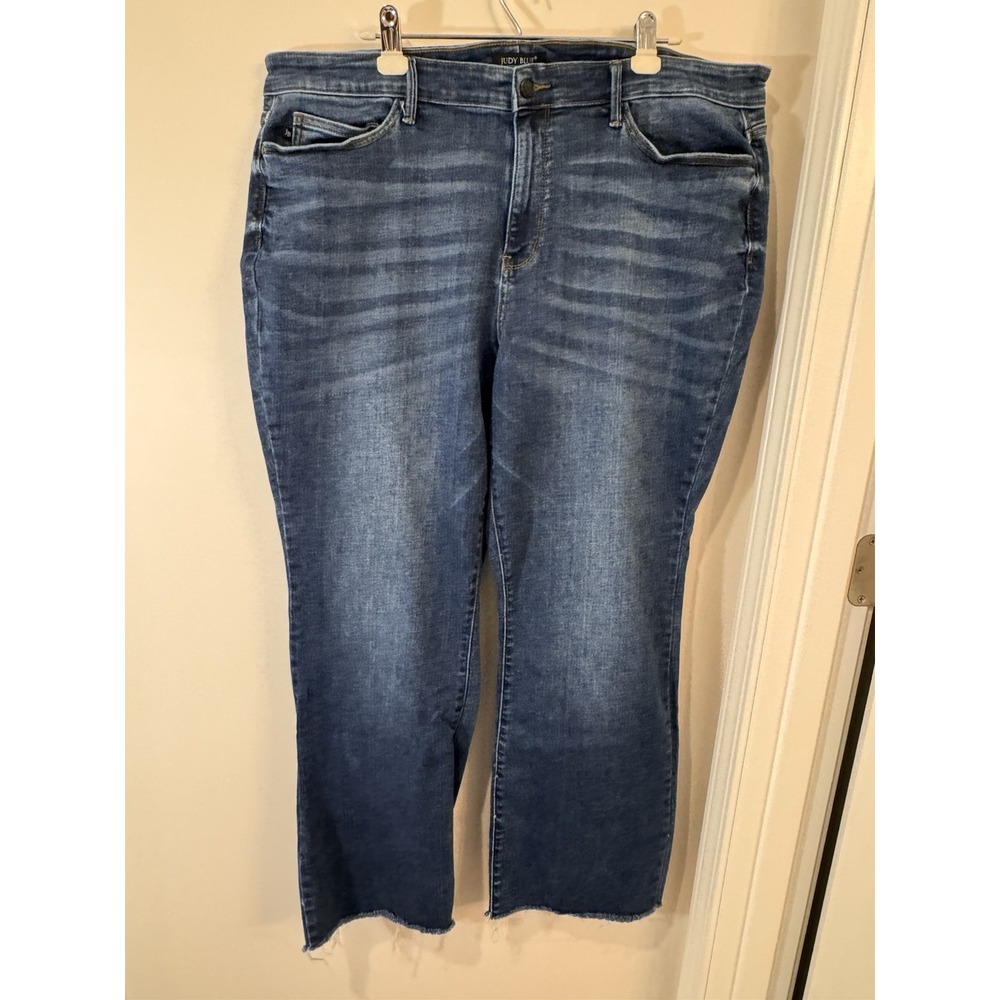 Judy Blue Boot Cut Jeans JB82550DK-PL Size 22W Raw Hem Cuffed